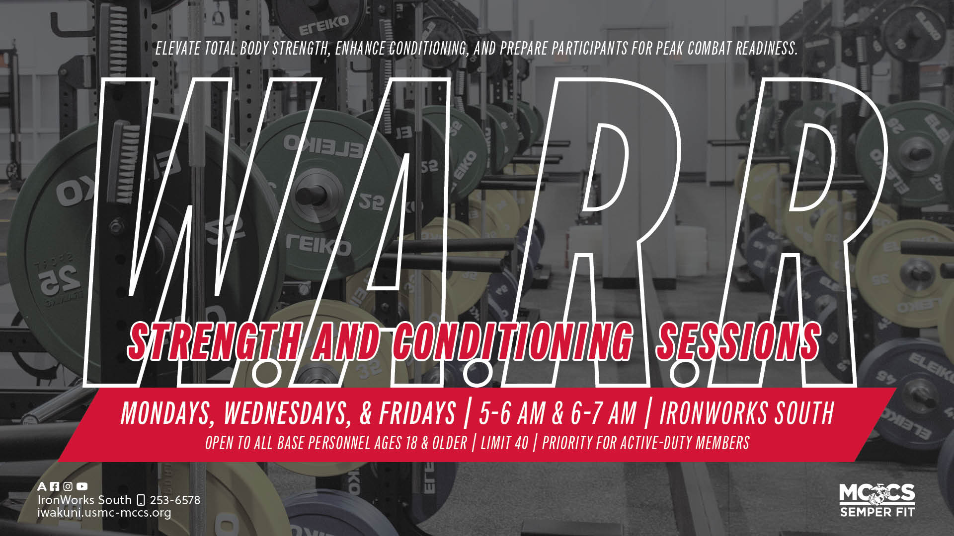 W.A.R.R Strength & Conditioning Sessions